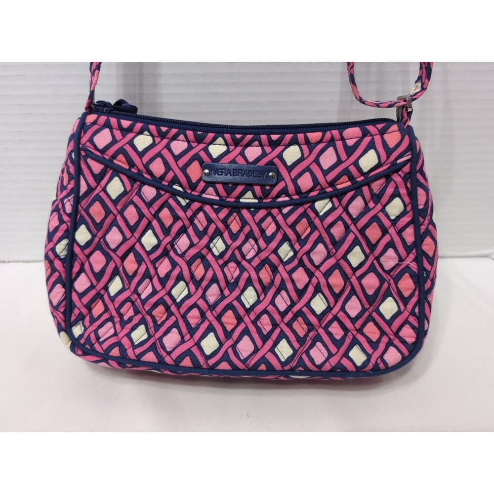 Vera Bradley Double Zip Hipster Crossbody Bag Katalina Pink Diamonds
